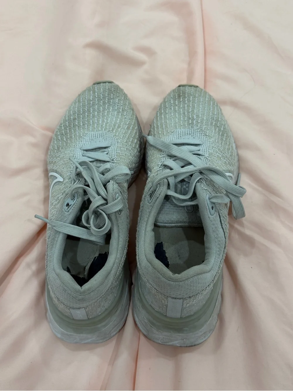 Nike Light Gray Knit Running Sneakers